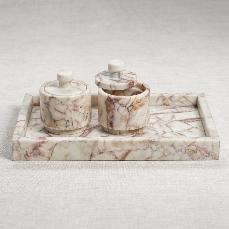 Matte Marble Lidded Jar